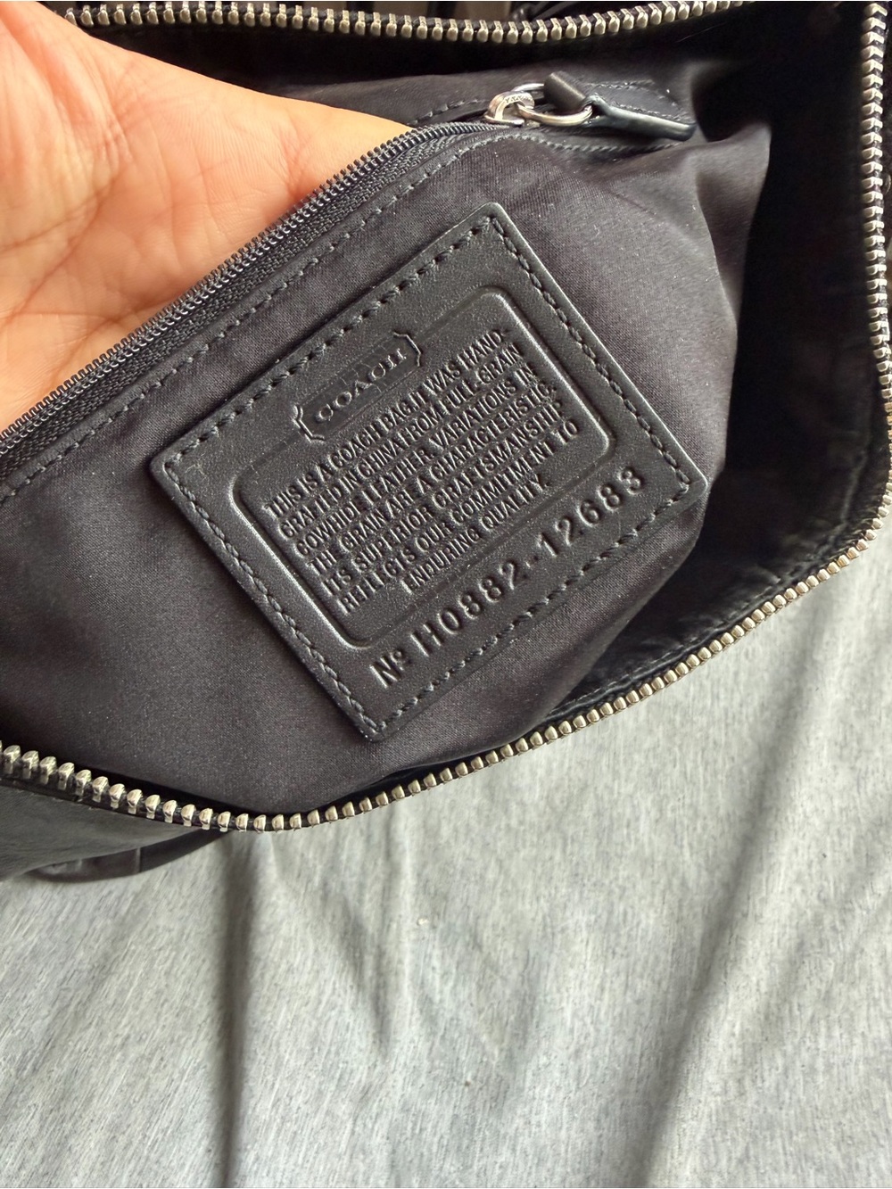 Coach Black Leather Hobo Shoulder Bag with Silver Hardware - Picture 9 of 9